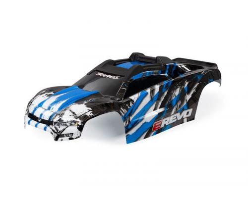 Traxxas TRX8611X Body, E-Revo, blauw / raam, grille, sticker met lichtplaat (gemonteerd met voorste 