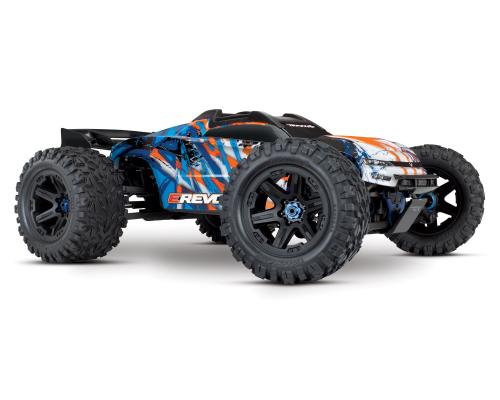 Traxxas E-Revo 2 VXL Brushless 1/8 Elektrische Monster Truck Oranje met 2.4GHz en TSM TRX86086-4O