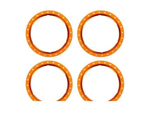 Traxxas TRX10276-ORNG Beadlock rings, orange (machined aluminum) (4)