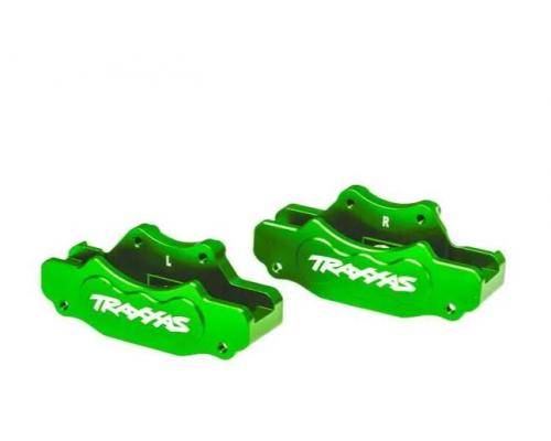 Traxxas TRX10951-GRN Remklauwen, voorzijde (links & rechts) groen geanodiseerd 6061 T6 aluminium