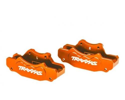 Traxxas TRX10951-ORNG Remklauwen, voorzijde (links & rechts)oranje geanodiseerd 6061 T6 aluminium