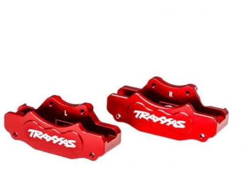 Traxxas TRX10951-RED Remklauwen, voorzijde (links & rechts  rood geanodiseerd 6061 T6 aluminium