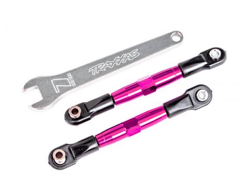 Traxxas TRX2444P Camber links, voorkant (BUIZEN roze geanodiseerd, 7075-T6 aluminium, sterker dan ti