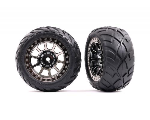 Traxxas TRX2478T Banden en wielen, gemonteerd (2.2\" zwart verchroomde wielen, Anaconda 2.2\" banden m