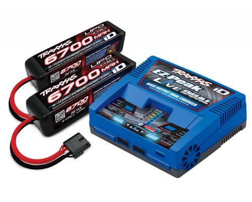 Traxxas TRX2997 Complete batterij/oplader (inclusief 2973 Dual iD-oplader (1), 2890X 6700 mAh 14,8