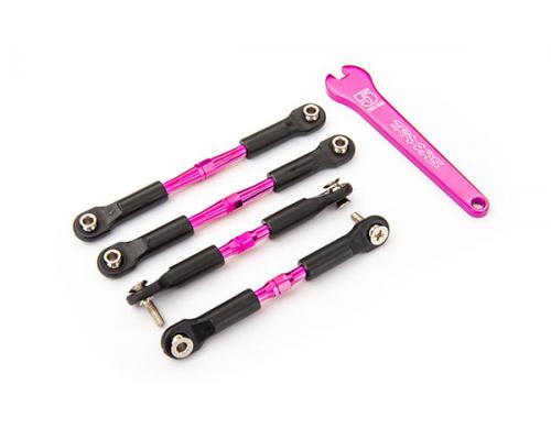 Traxxas TRX3741P Spanschroeven, aluminium (roze geanodiseerd), camber links, voor, 39 mm (2), achter