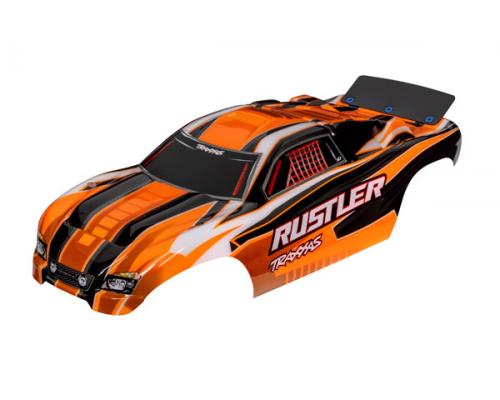 Traxxas TRX3750T Body, Rustler (past ook op Rustler VXL), oranje (geverfd, emblemen aangebracht, gem