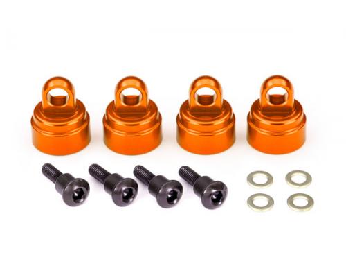 Traxxas TRX3767T Schokbreker kappen, aluminium (oranje geanodiseerd) (4) (past op alle Ultra Shocks)