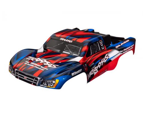 Traxxas TRX5851R Body, Slash 2WD (past ook op Slash VXL & Slash 4X4), rood en blauw (geverfd, emblem