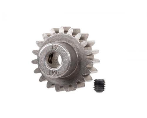 Traxxas TRX6480X Tandwiel, 19-T pinion (1,0 metrische spoed) (past op as van 5 mm)/stelschroef (alle