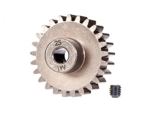 Traxxas TRX6492X Tandwiel, 25-T pinion (1,0 metrische spoed) (past op as van 5 mm)/stelschroef (alle