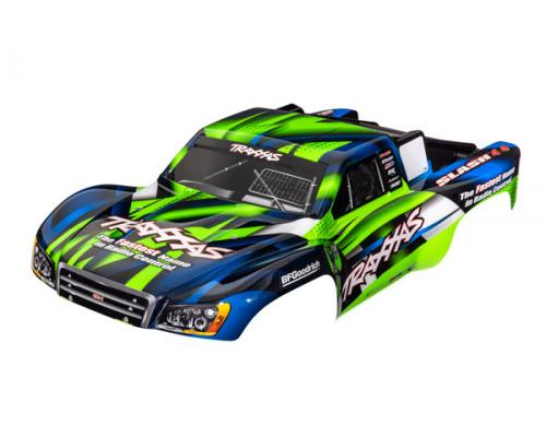 Traxxas TRX6928G Body, Slash 4X4 (past ook op Slash VXL & Slash 2WD), groen en blauw (geverfd, emble