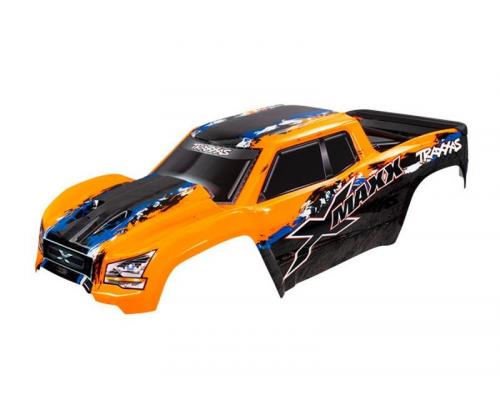 Traxxas TRX7811 Body, X-Maxx, oranje (geverfd, stickers aangebracht) (gemonteerd met carrosseriesteu