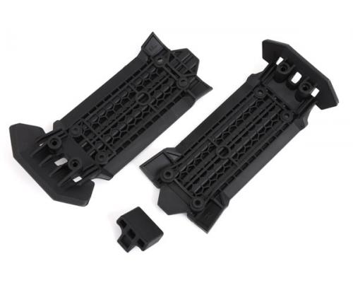Traxxas TRX7844 Beschermplaat, voor (1), achter (1)/rubberen schokkussen (1)