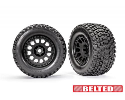 Traxxas TRX7862 Tires & wheels, assembled, glued (XRT Race black wheels, Gravix belted tires, dual p