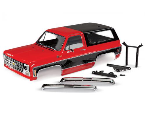 Traxxas TRX8130R Body, Chevrolet Blazer (1979), compleet (rood) (inclusief grille, zijspiegels, deur