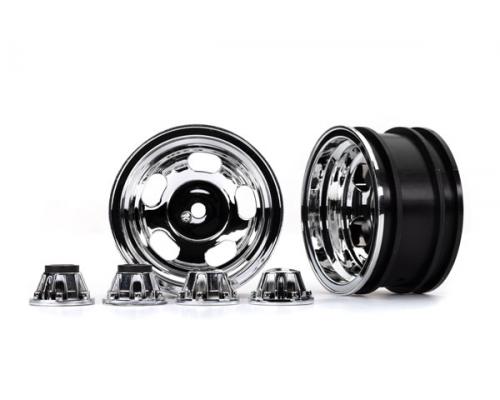 Traxxas TRX8158X Wielen, 2.2\", chroom (2)/ naafdoppen (2) (vereist 8255A fusee met verlengde schroef