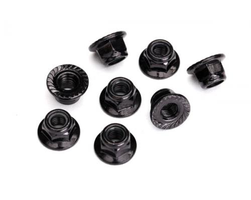 Traxxas TRX8447 Moeren, vergrendeling met 5mm flens nylon (staal, zwart getand) (8)