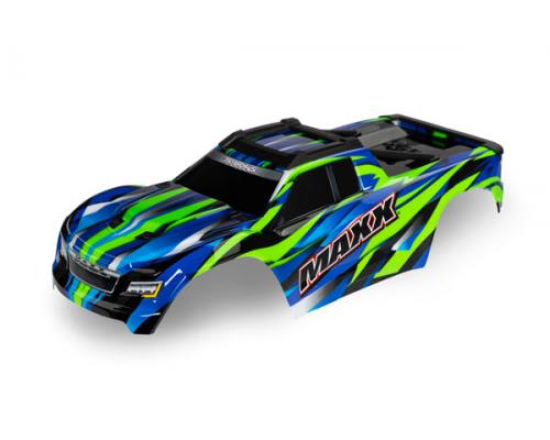 Traxxas TRX8918G Body, Maxx, groen (gelakt, stickers aangebracht) (past op Maxx met verlengd chassis