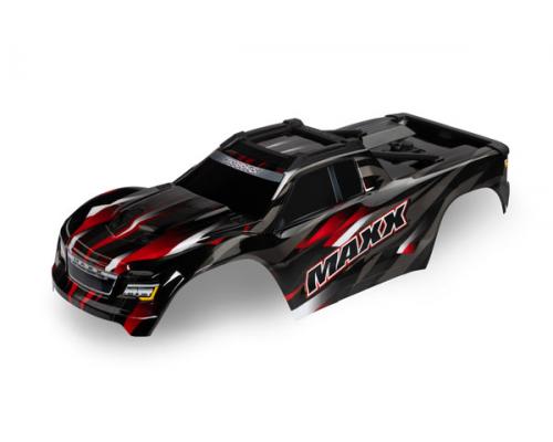 Traxxas TRX8918R Body, Maxx, rood (gelakt, stickers aangebracht) (past op Maxx met verlengd chassis