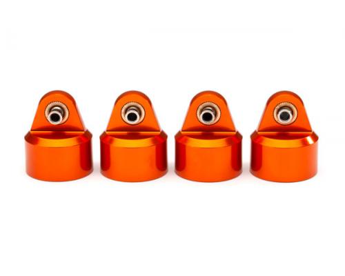 Traxxas TRX8964T Schokbreker caps, aluminium (oranje geanodiseerd), GT-Maxx schokbrekers (4)