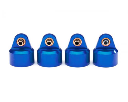 Traxxas TRX8964X Schokbreker caps, aluminium (blauw geanodiseerd), GT-Maxx schokbrekers (4)