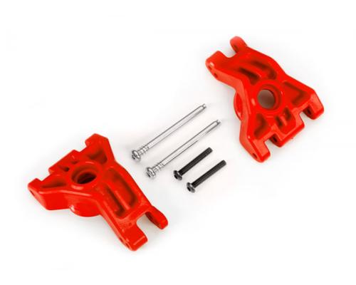 Traxxas TRX9050R Dragers, fusee, achter, extreem zwaar, rood (links & rechts)/ 3x41mm scharnierpenne