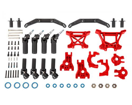 Traxxas TRX9080R Outer Driveline & Suspension Upgrade Kit, extreme heavy duty, rood