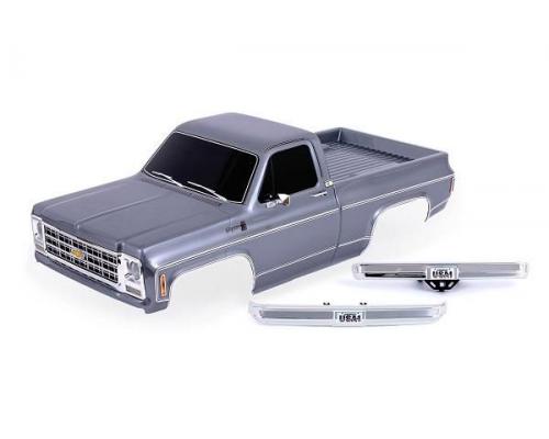 Traxxas TRX9212-SLVR BODY, CHEVROLET K10 TRUCK (1979), COMPLEET, ZILVER (GESCHILDERD, STICKERS AANGE