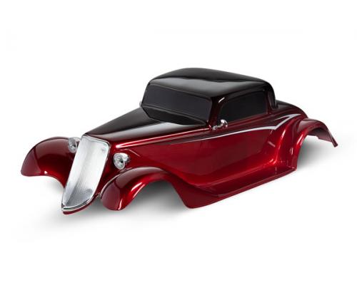 Traxxas TRX9333R Body, Factory Five \'33 Hot Rod Coupe, compleet (rood) (gelakt, emblemen aangebracht