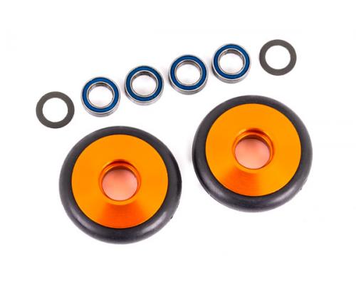 Traxxas TRX9461A Wielen, wheelie bar, 6061-T6 aluminium (oranje geanodiseerd) (2)/ 5x8x2.5mm kogella