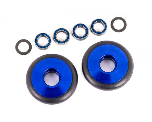 Traxxas TRX9461X Wielen, wheelie bar, 6061-T6 aluminium (blauw geanodiseerd) (2)/ 5x8x2.5mm kogellag