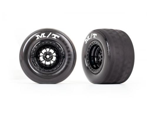 Traxxas TRX9475 Banden & wielen, gemonteerd, gelijmd (Weld gloss black wielen, banden, foam inserts)