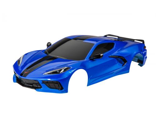 Traxxas TRX9311X Body, Chevrolet Corvette Stingray, compleet (blauw) (gelakt, stickers aangebracht) 