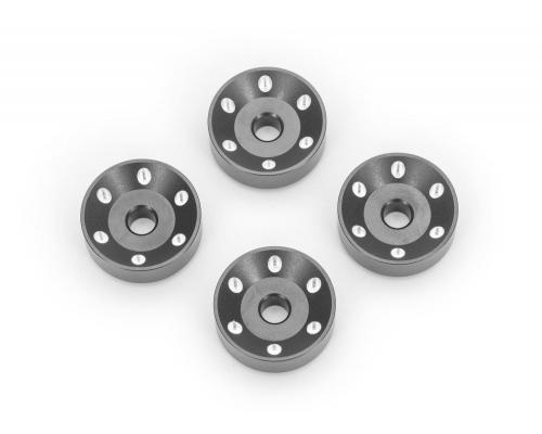 Wheel washers, machined aluminum, gray (4)