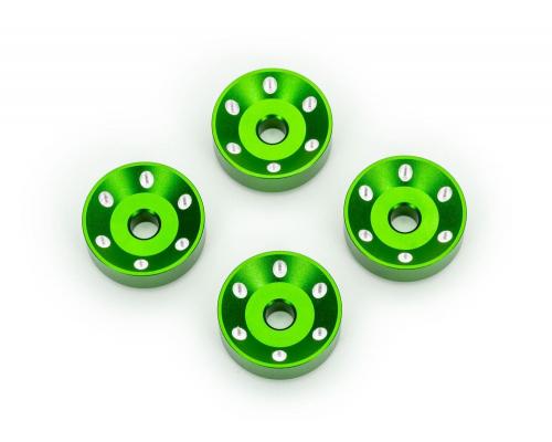 Wheel washers, machined aluminum, green (4)