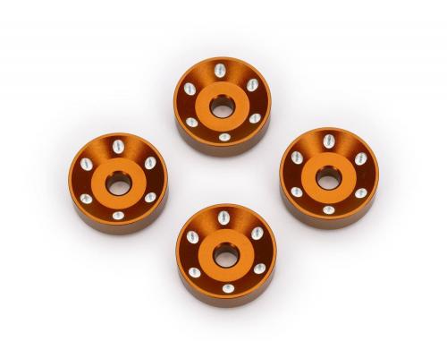 Wheel washers, machined aluminum, orange (4)