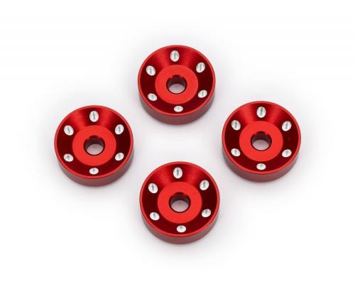 Wheel washers, machined aluminum, red (4)