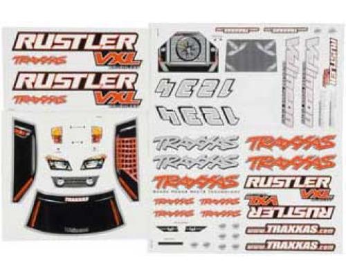 Traxxas TRX3713R Decal sheets, Rustler VXL