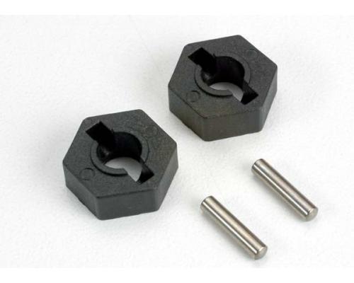 Traxxas TRX4954 Wielnaven, hex (2) / axle pins (2.5x12mm) (2)