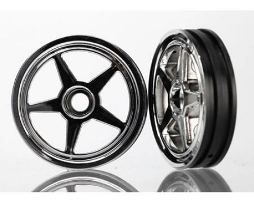 Traxxas TRX6974 Wheels, 5-spoke (chrome) (front) (2)