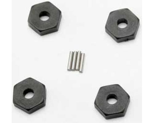 Traxxas TRX7154 Wielnaven, hex (4) / as pinnen (1.5x8mm) (4)