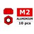 Aluminium zelfborgende zeskantmoer - M2 - Kleur naar keuze - 10 st